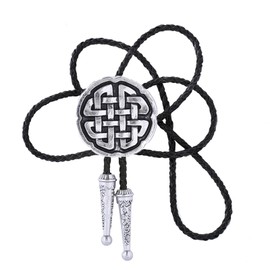 Doitby Celtic Knot Bolo Tie Western Cowboy Necktie Handmade Leather Bolo Tie for Men Women