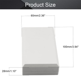 Fielect 3.94" x 2.36" x 1.10" Dustproof Electronic Junction Box Plastic Enclosure Project Box for Electronic Projects ABS White