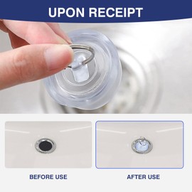 MaNeaz Pack of 4 Transparent Sink Plugs, Drain Plugs, Bathtub Plugs, Sink Plugs with Iron Ring, Fits Holes 42-44 mm for Sink, Sink Plugs for Bathtub, Kitchen