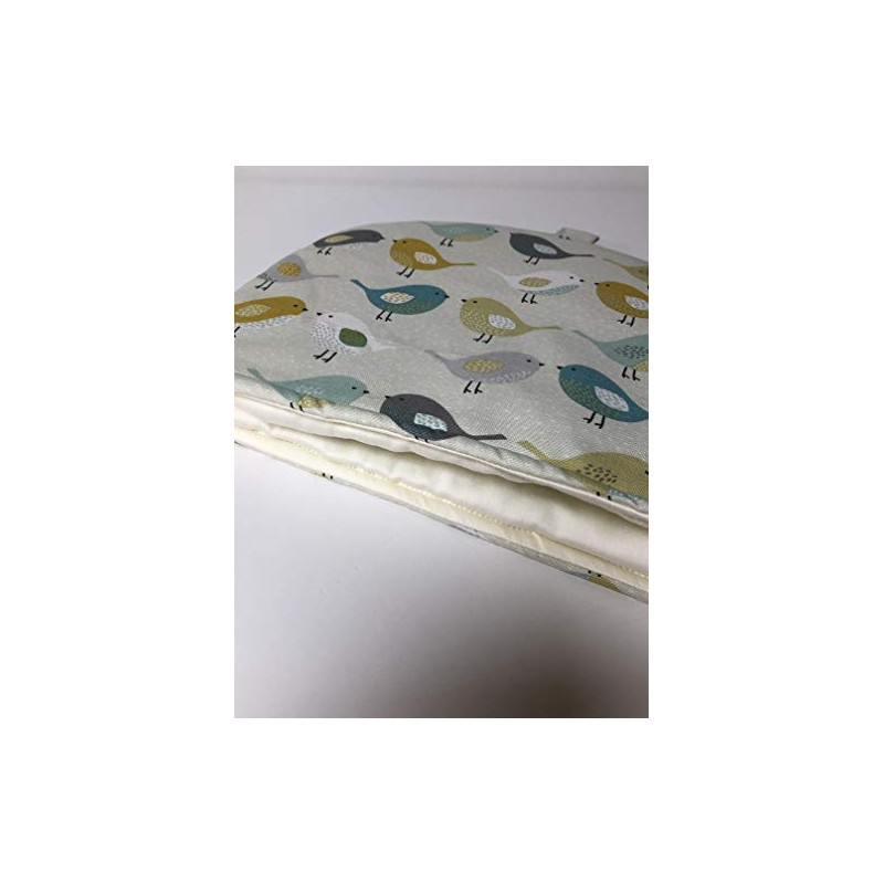Cushions2u Handmade Scandi Style Birds Ochre Yellow Blue Grey Beige