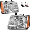Vizotae Headlights Assembly Halogen W/Bulbs for 07-14 Chevy Tahoe Suburban