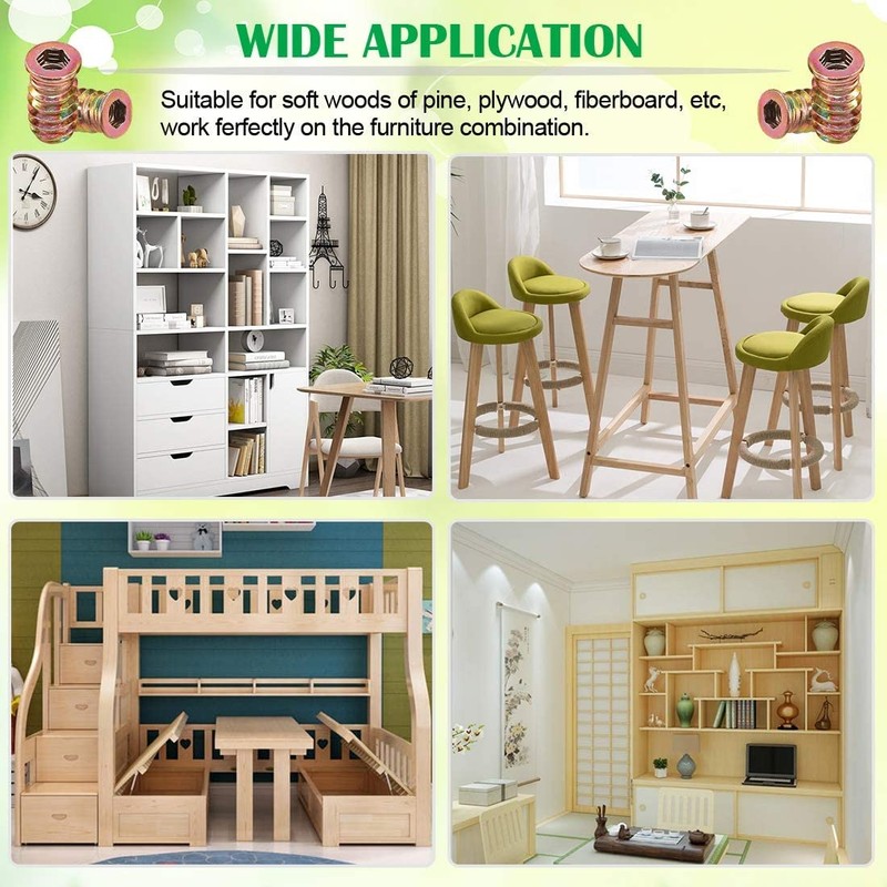 TERF® M8 (8mm) X 25mm Wood Insert Hex Socket Nuts