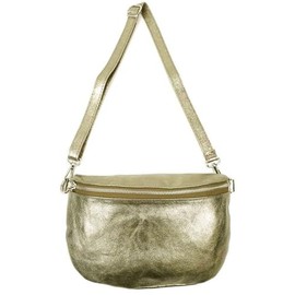 Sa-Lucca Fashion Women's Bum Bag Body Bag Genuine Leather 28 x 20 x 7 cm Zip / Functional Elements Silver, gold