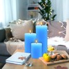 Blue Pillar Candles Set of 3 - Dripless Unscented -