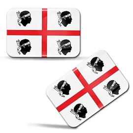 Skino Eu 2 x 3D Gel Sticker Sardinia Flag Italy Region Flag Car Bicycle Motorcycle Tuning F 236