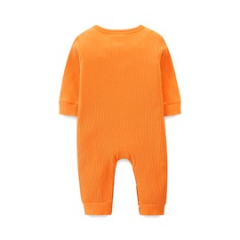 Baby Clothes Unisex Toddler Romper Knitted Baby Outfits Long Sleeve Footless Onesie, Orange, (3-6)months