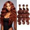 QEUOPE Auburn Body Wave Bundles Human Hair Color 33 Reddish