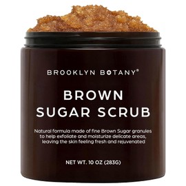 BROOKLYN BOTANY - Exfoliante de azúcar morena 283 g (Brown Sugar Scrub) - Facial y corporal con aceite de almendra y jojoba