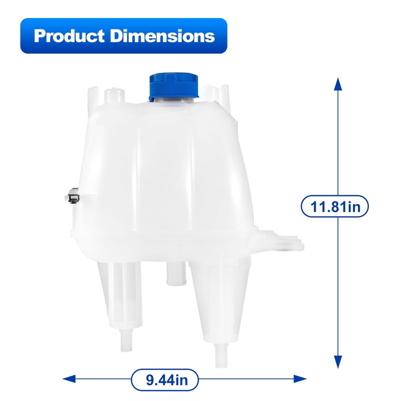 TEMSONE Upgrade 603-832 Coolant Reservoir Tank Compatible with Dodge Ram