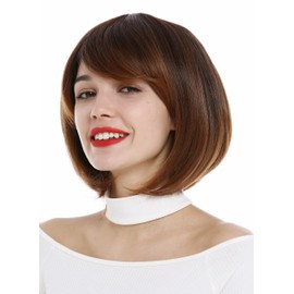 WIG ME UP - 1215-2T30 Lady Wig short frayed Bob style parting chestnut brown auburn mix