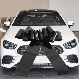 Giant Bow for Car,Big Red Car Bow 30inch Large Giant Bow for Gifts,Large Gift Wrapping Bow for Large Gift Decoration for Christmas,New House,Car,Party,Festival. (Metallic Black)
