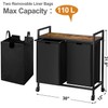 WOWLIVE Double Laundry Hamper with Lid,Rolling Laundry Basket Organizer with