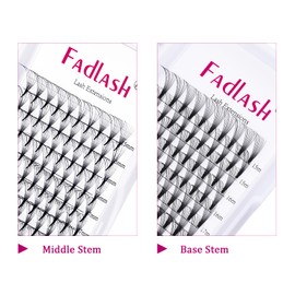 Volume Lash Extensions 10D 0.07 Premade Fans C Curl 18mm Premade Volume Eyelash Extensions Pointed Base Middle Stem Premade Lashes Volume Lashes (10D-0.07-C, 18mm)