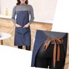 JZK 2 x Denim Jean Adjustable Kitchen Apron with Big