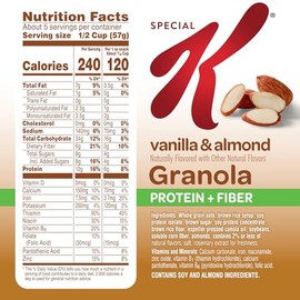 Kellogg’s Special K Granola, Protein Granola, Fiber Snacks, Vanilla and Almond, 11oz Bag (1 Bag)
