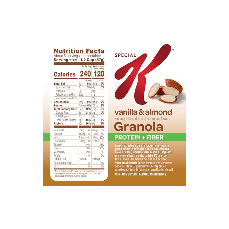 Kellogg’s Special K Granola, Protein Granola, Fiber Snacks, Vanilla and