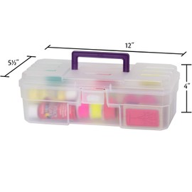 Akro-Mils 12-Inch ProBox Plastic Art Supply, Hobby or Craft Storage Tool Box, Clear, 09912CLPUR, 12" ProBox, Model:AKR64950