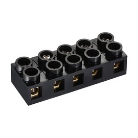 MECCANIXITY Terminal Block 500V 60A Dual Row 5 Positions Screw Electric Barrier Strip