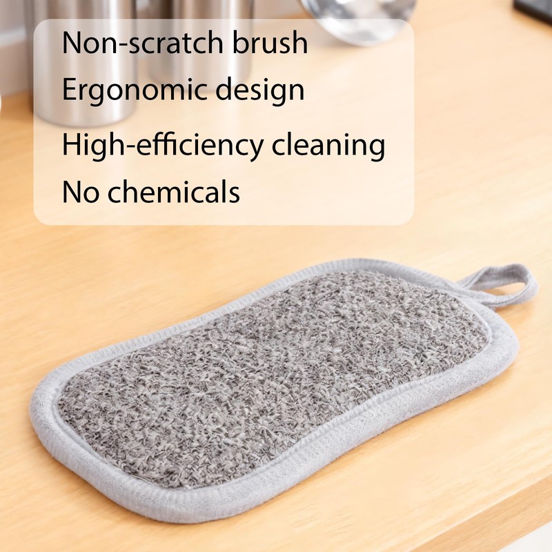 6 PCS Reusable Washing Up Sponge, Bathroom Cleaning Sponge, Eco-Friendly