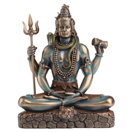 Hindu God Shiva Lord of Divine Energy Holding Trident and Damaru Statue