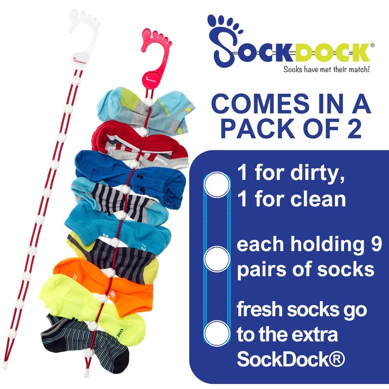 SockDock Sock Laundry Solution for Washing Drying & Storing Socks