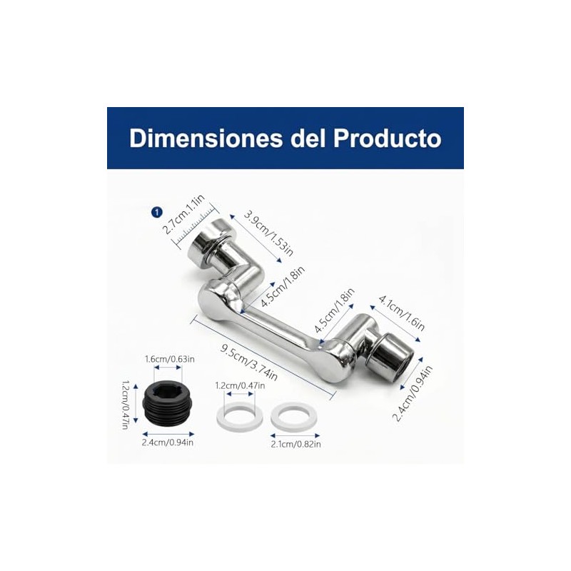 Aireador de Grifo Giratorio de 1080 Grados con 2 Modos