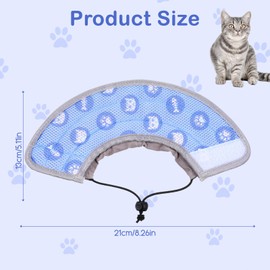 Wanmu Cat Cone Collar Soft, Adjustable Small Pet Recovery Cone to Stop Licking, Foldable Lightweight Kittens Elizabethan Collar After Surgery (Blue, S)