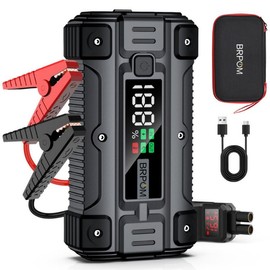 BRPOM Car Jump Starter, 6000A Peak (Up to All Gas or 10.0L Diesel Engine) 12V Auto Booster Battery Charger Jump Box with Quick Charger Smart Jump Cables batteryjumper:_3000A