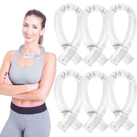 Cozypower 6 Pcs Cooling Neck Wraps with Button Cooling Bandana Neck Cooler Scarf for Hot Weather Ice Neck Wrap Summer Outdoor(White)