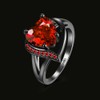 Xiaodou Black Gun Ruby Cubic-Zirconia Ring Gold Plated Promise Band