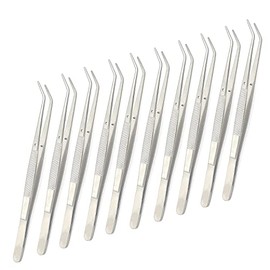 OdontoMed2011 10 PCS Dental Cotton Tweezers College Pliers Forceps Serrated TIP Stainless Steel ODM