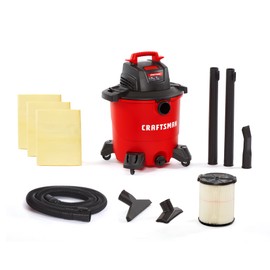 CRAFTSMAN CMXEVBE18590 9 Gallon 4.25 Peak HP Wet Dry Vac, Portable Shop Vacuum Wet and Dry with Filter, 3 Dust Bags, Hose and Attachments for Home, Garage and Automotive Cleaning