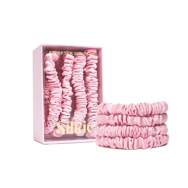 SILKIE Juego de 4 gomas elásticas para el pelo 100%