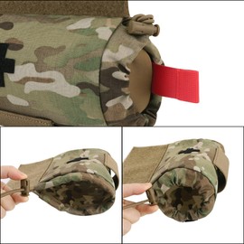 PETAC GEAR Tactical First Aid Drop Dump Pouch, Micro Medical Trauma Roll Up Drop Pouch EMT IFAK Sub Abdominal Carrying Bag with Hook-N-Loop (MC)