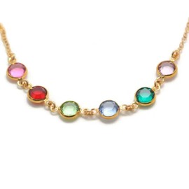 Custom Mothers Necklace With Kids Birthstones 14k Gold Filled Necklace Gift for Mother or Grandma Jewelry Multiple Birthstone Necklace Gold