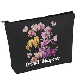 Orchid Plant Makeup Bag Orchid Whisperer Cosmetic Bag Orchids Grower Makeup Bag Orchid Lover Gift (Orchid Whisperer B)