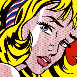 Girl with Hair Ribbon, c.1965 Art Poster Print by Roy Lichtenstein, 12x12