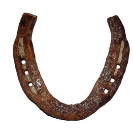 Used Iron Horseshoe Wall Decor - Medium Durable Cast Iron Good Luck Charm Rustic Auspicious Lucky Gift (1 Pack)