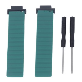 Magnetic Silicone Watch Strap Adjustable Silicone Bracelet Replacement Watchband for Garmin Forerunner 220 OD Green