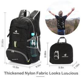 NEEKFOX Mochila de viaje ligera y plegable, mochila de camping plegable de 35 L, mochila deportiva ultraligera para exteriores