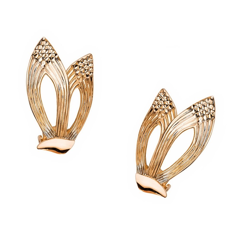 Grossé Victory GJ63509 Clip-On Earrings 22 Carat Gold-Plated, Brass, No