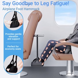 Portable Foot Hammock for Airplane Travel - Adjustable Flight Foot Rest for Adults & Kids, Lightweight Airplane Essentials, Ergonomic Support for Long Flights