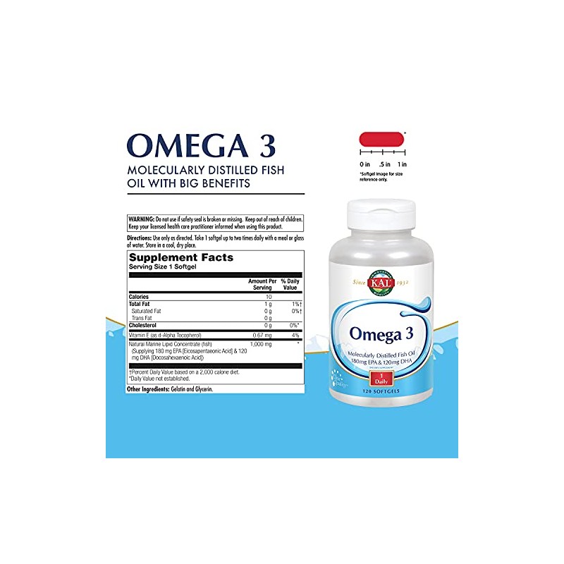 Omega-3 Fish Oil - 120 - Softgel by Kal