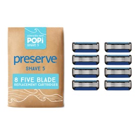 Preserve POPi Shave 5 Cartuchos de repuesto para POPi Shave 5 Razor, 8 unidades