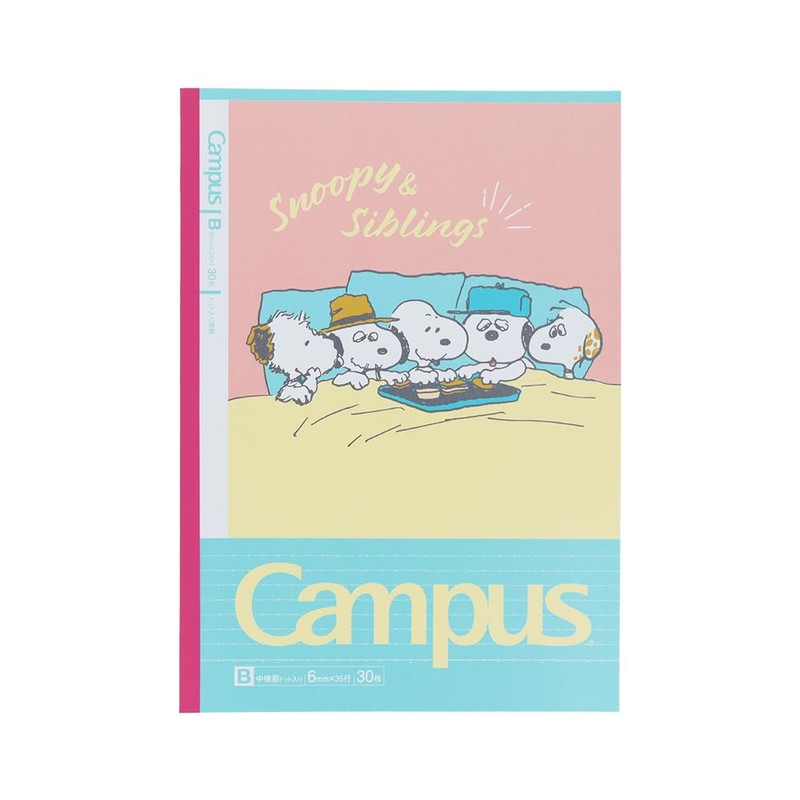 Sunstar Stationery S2691736 Snoopy Notebook, Campus Notebook, B Ruled, 5