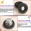 8Pcs Steel Wool Scrubber with 6 Replacement Pads and 2Stainless