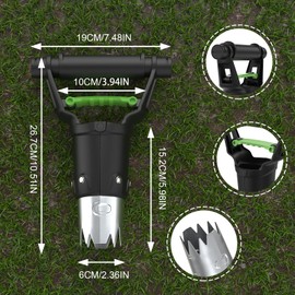 Gardtech Bulb Planter with Depth Mark for Digging, Garden 4 inch Depth Transplanter Tool with Short Wooden Handle, Stainless Steel Seed Release for Planting Tulips, Gloxinia