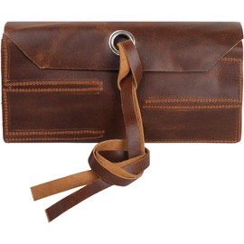 Militaria Stuffs Leather Tool Roll Up Pouch (10 Slots) - Leather Tool Wrench Roll/Chisel Bag Portable Carry-On Pouch, Workshop Storage, Woodworking Tools Organizer Full Grain Leather (Mustard Brown)