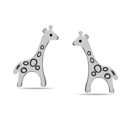 LeCalla 925 Sterling Silver Small Lightweight Giraffe Stud Earrings for Teen 12 MM