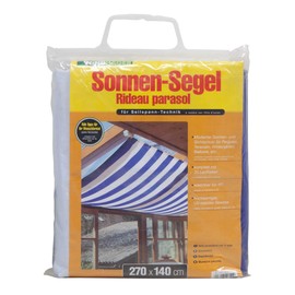 Windhager Sonnensegel für Seilspanntechnik, Blau/Weiß, 270 x 140 cm